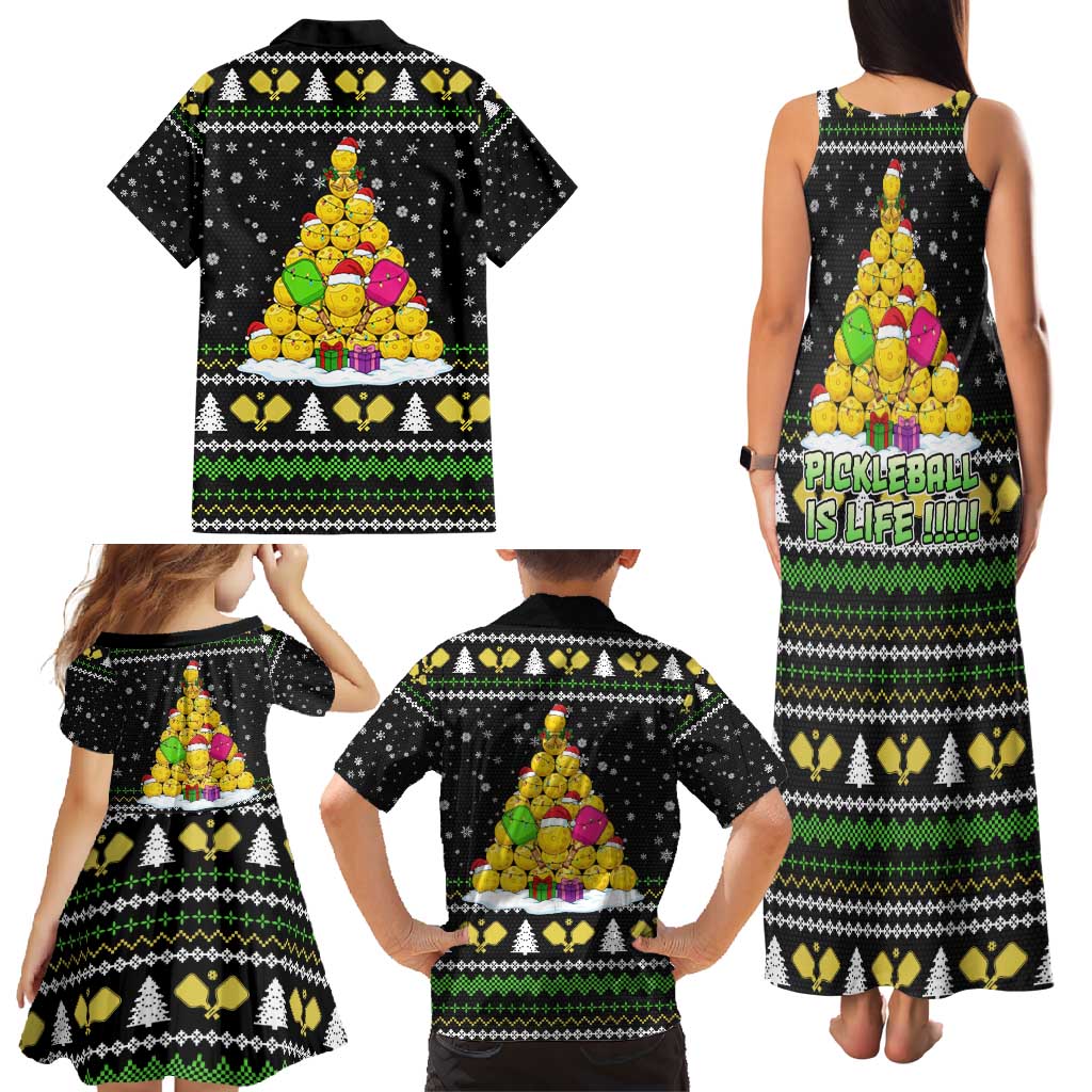 PickleBall Is Life Christmas Family Matching Tank Maxi Dress and Hawaiian Shirt Xmas Holiday Patterns - Wonder Print Shop