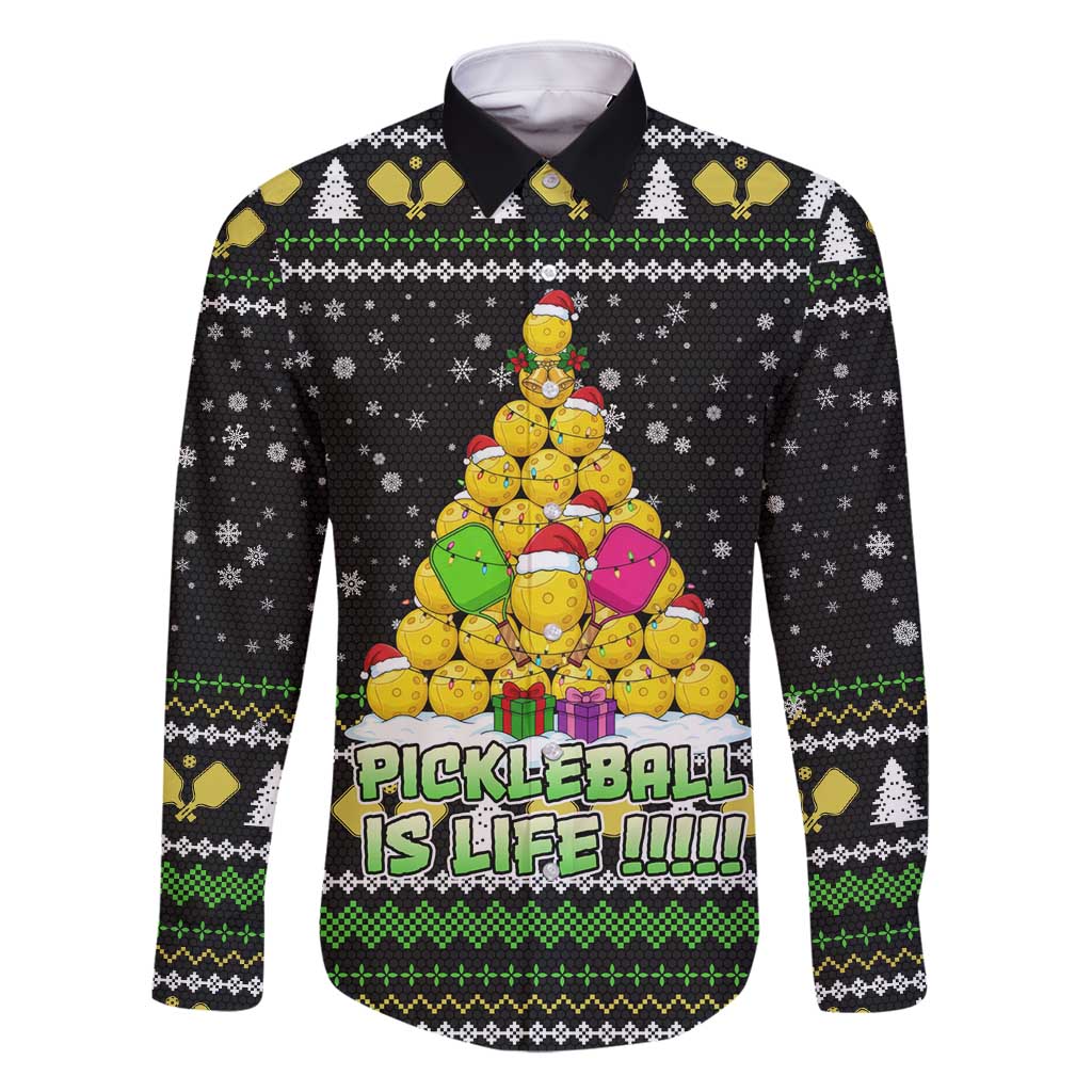 PickleBall Is Life Christmas Family Matching Tank Maxi Dress and Hawaiian Shirt Xmas Holiday Patterns - Wonder Print Shop