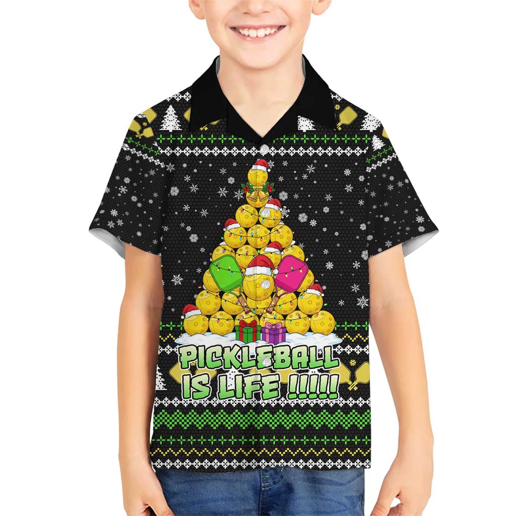 PickleBall Is Life Christmas Family Matching Tank Maxi Dress and Hawaiian Shirt Xmas Holiday Patterns - Wonder Print Shop