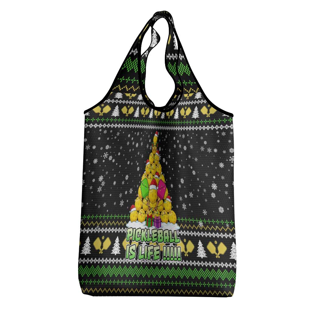 PickleBall Is Life Christmas Grocery Bag Xmas Holiday Patterns - Wonder Print Shop
