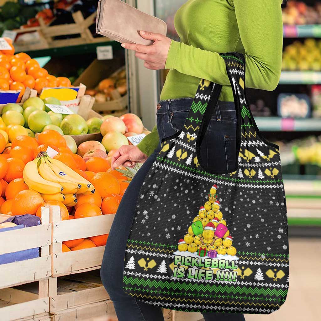 PickleBall Is Life Christmas Grocery Bag Xmas Holiday Patterns - Wonder Print Shop
