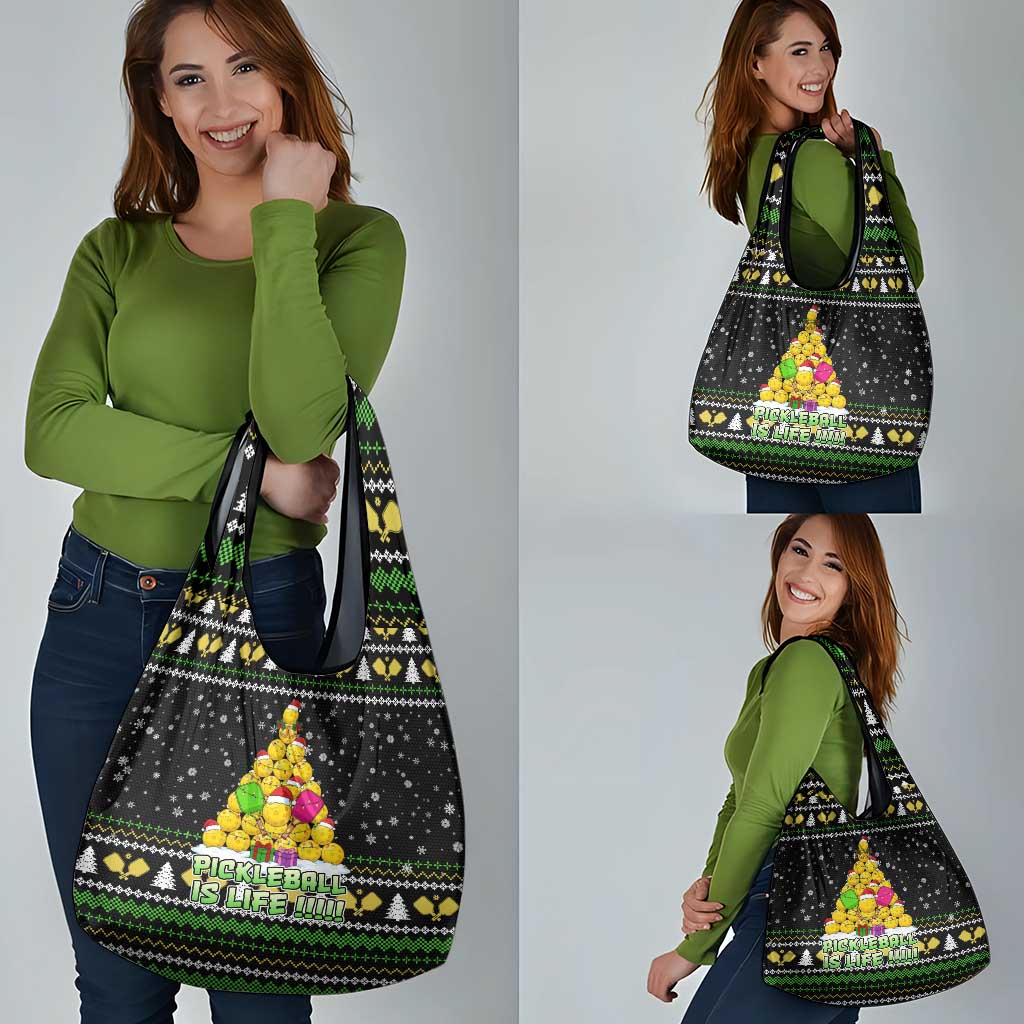 PickleBall Is Life Christmas Grocery Bag Xmas Holiday Patterns - Wonder Print Shop