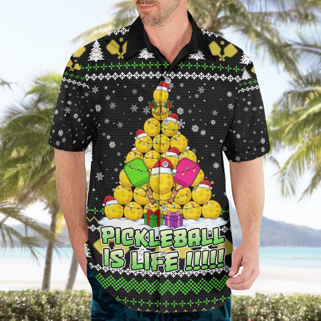 PickleBall Is Life Christmas Hawaiian Shirt Xmas Holiday Patterns - Wonder Print Shop