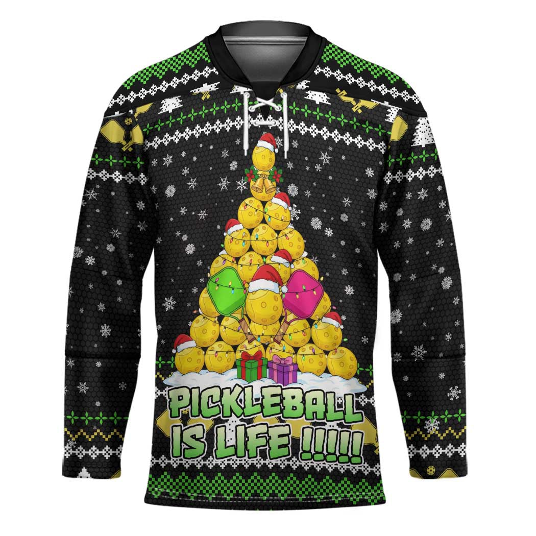 PickleBall Is Life Christmas Hockey Jersey Xmas Holiday Patterns - Wonder Print Shop