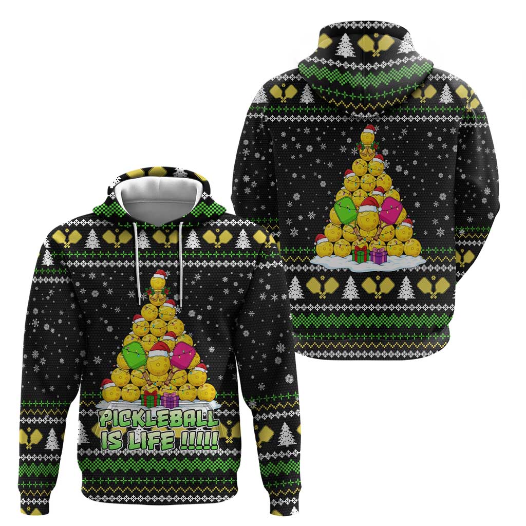 PickleBall Is Life Christmas Hoodie Xmas Holiday Patterns - Wonder Print Shop
