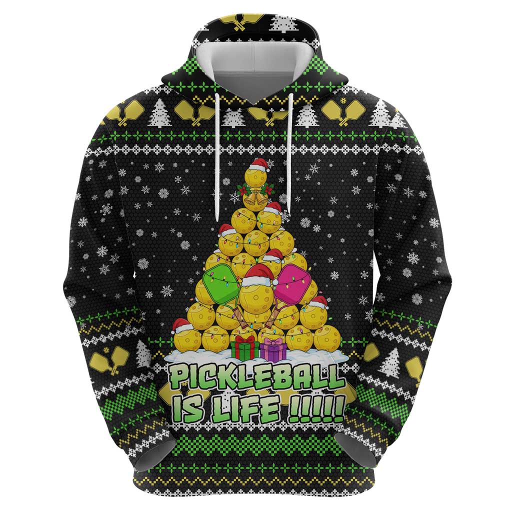 PickleBall Is Life Christmas Hoodie Xmas Holiday Patterns - Wonder Print Shop