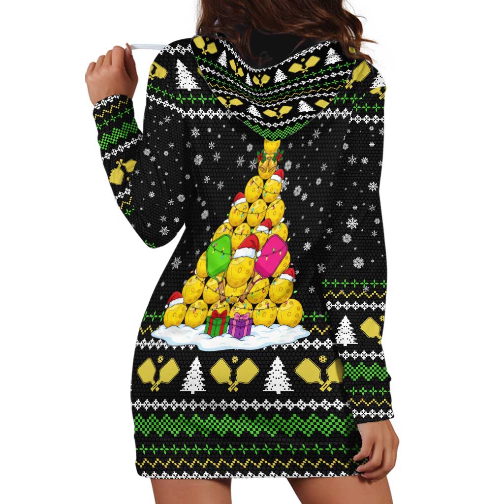 PickleBall Is Life Christmas Hoodie Dress Xmas Holiday Patterns - Wonder Print Shop