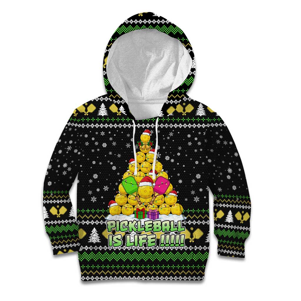 PickleBall Is Life Christmas Kid Hoodie Xmas Holiday Patterns - Wonder Print Shop