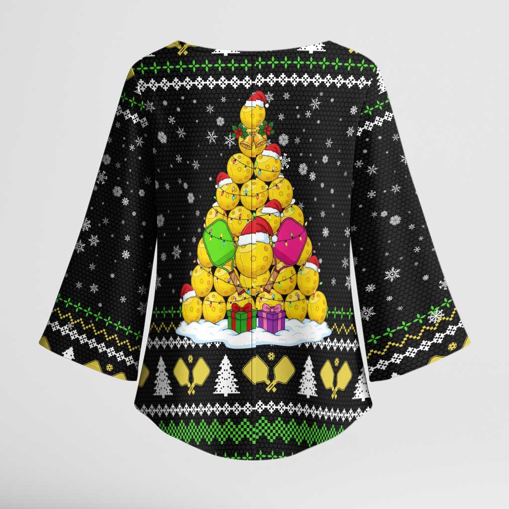 PickleBall Is Life Christmas Kimono Sleeve Blouse Xmas Holiday Patterns - Wonder Print Shop