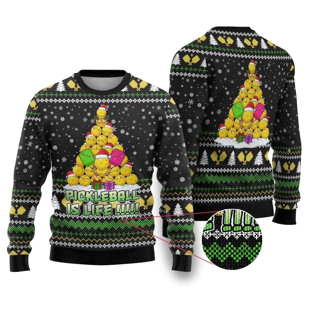 PickleBall Is Life Christmas Ugly Christmas Sweater Xmas Holiday Patterns - Wonder Print Shop