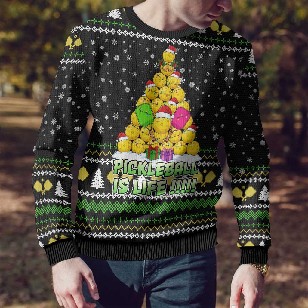 PickleBall Is Life Christmas Ugly Christmas Sweater Xmas Holiday Patterns - Wonder Print Shop