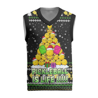PickleBall Is Life Christmas Knitted V-Neck Vest Xmas Holiday Patterns - Wonder Print Shop