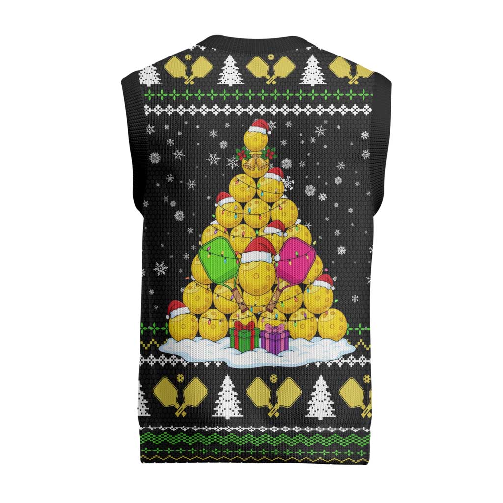 PickleBall Is Life Christmas Knitted V-Neck Vest Xmas Holiday Patterns - Wonder Print Shop