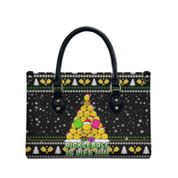 PickleBall Is Life Christmas Leather Bag Xmas Holiday Patterns - Wonder Print Shop
