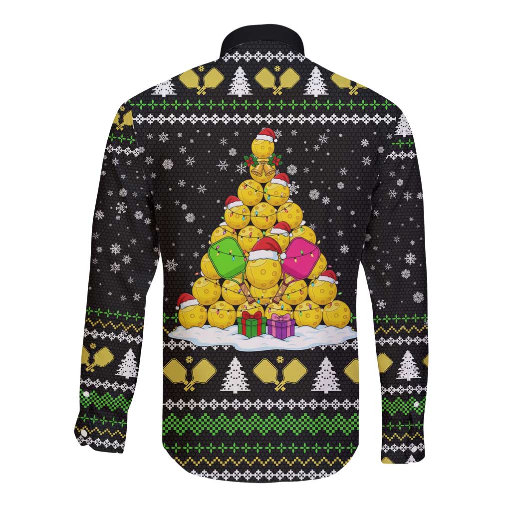 PickleBall Is Life Christmas Long Sleeve Button Shirt Xmas Holiday Patterns - Wonder Print Shop