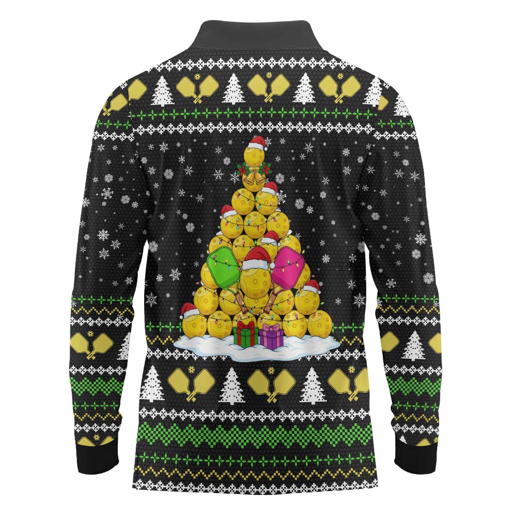 PickleBall Is Life Christmas Long Sleeve Polo Shirt Xmas Holiday Patterns - Wonder Print Shop