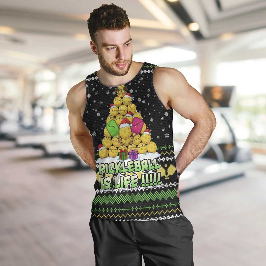 PickleBall Is Life Christmas Men Tank Top Xmas Holiday Patterns - Wonder Print Shop