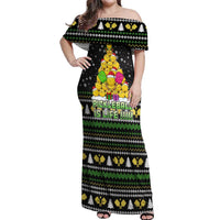 PickleBall Is Life Christmas Off Shoulder Maxi Dress Xmas Holiday Patterns - Wonder Print Shop