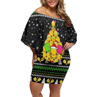 PickleBall Is Life Christmas Off Shoulder Short Dress Xmas Holiday Patterns - Wonder Print Shop