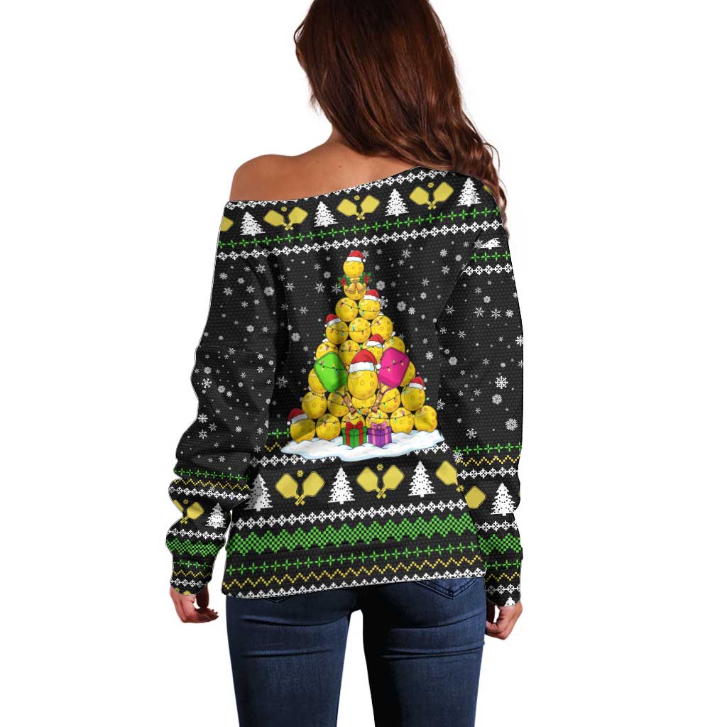 PickleBall Is Life Christmas Off Shoulder Sweater Xmas Holiday Patterns - Wonder Print Shop