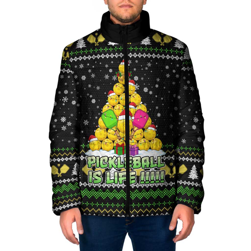 PickleBall Is Life Christmas Padded Jacket Xmas Holiday Patterns - Wonder Print Shop