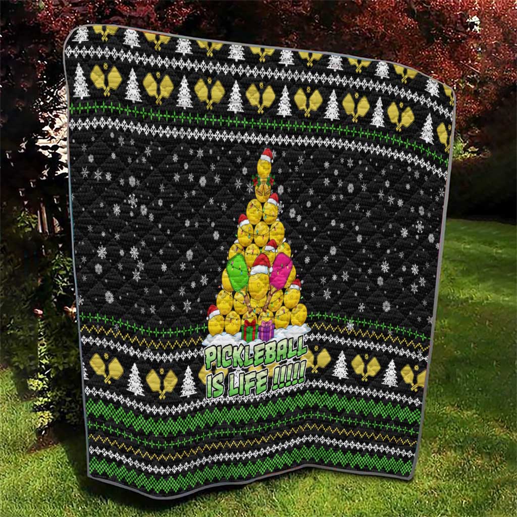 PickleBall Is Life Christmas Quilt Xmas Holiday Patterns - Wonder Print Shop