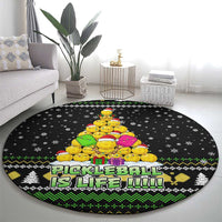 PickleBall Is Life Christmas Round Carpet Xmas Holiday Patterns - Wonder Print Shop