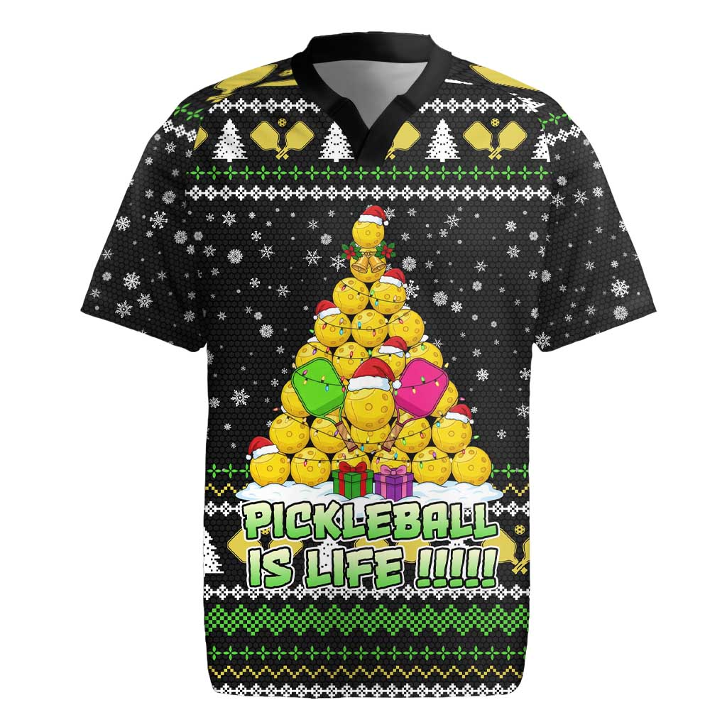 PickleBall Is Life Christmas Rugby Jersey Xmas Holiday Patterns - Wonder Print Shop