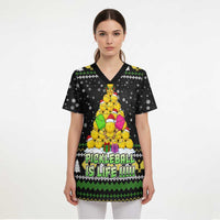 PickleBall Is Life Christmas Scrub Top Xmas Holiday Patterns - Wonder Print Shop