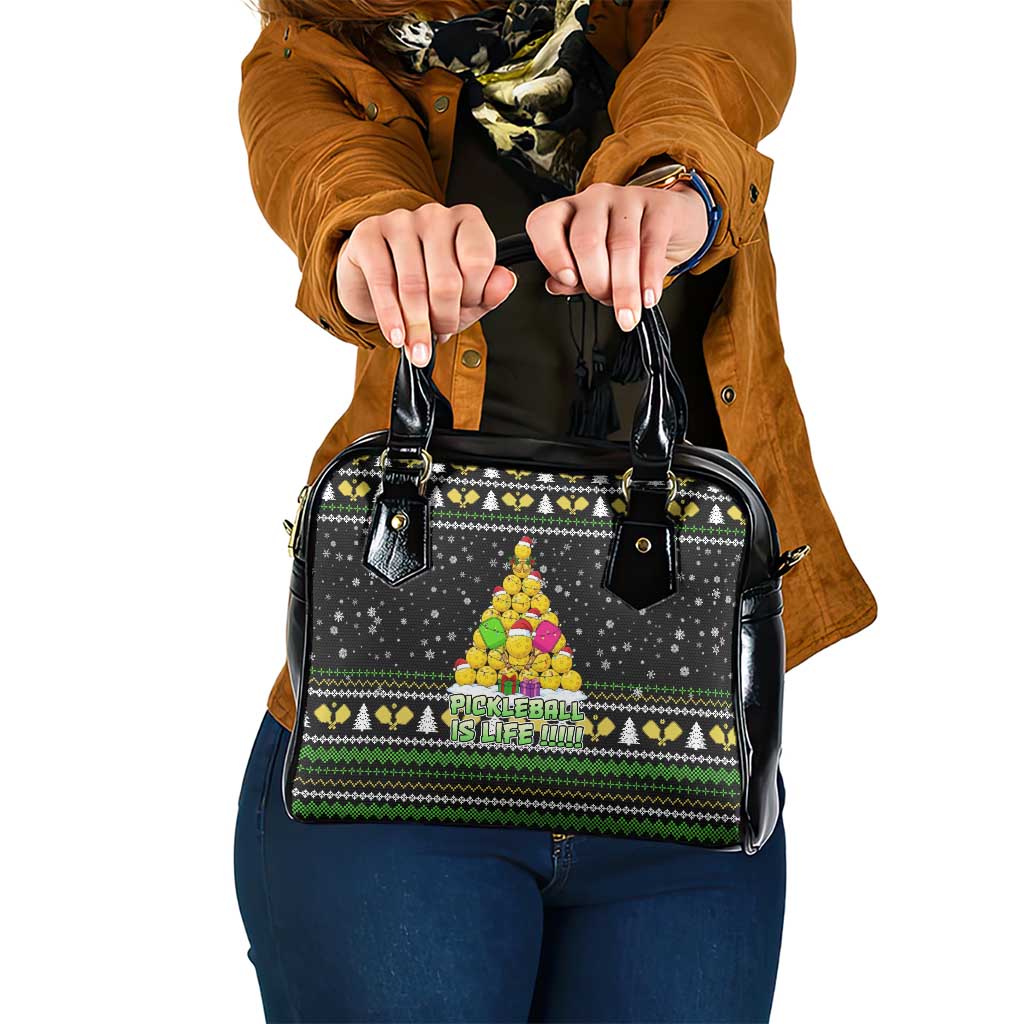 PickleBall Is Life Christmas Shoulder Handbag Xmas Holiday Patterns - Wonder Print Shop