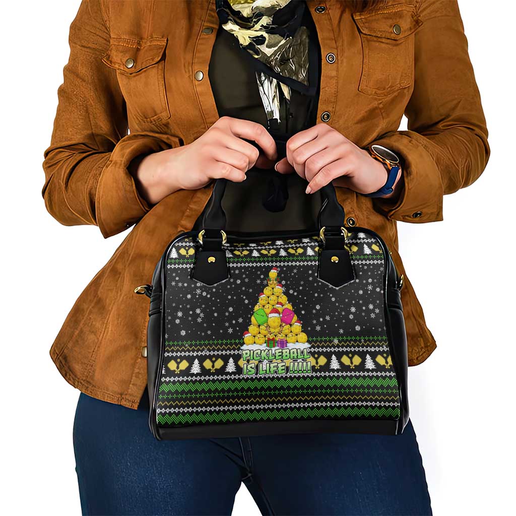 PickleBall Is Life Christmas Shoulder Handbag Xmas Holiday Patterns - Wonder Print Shop