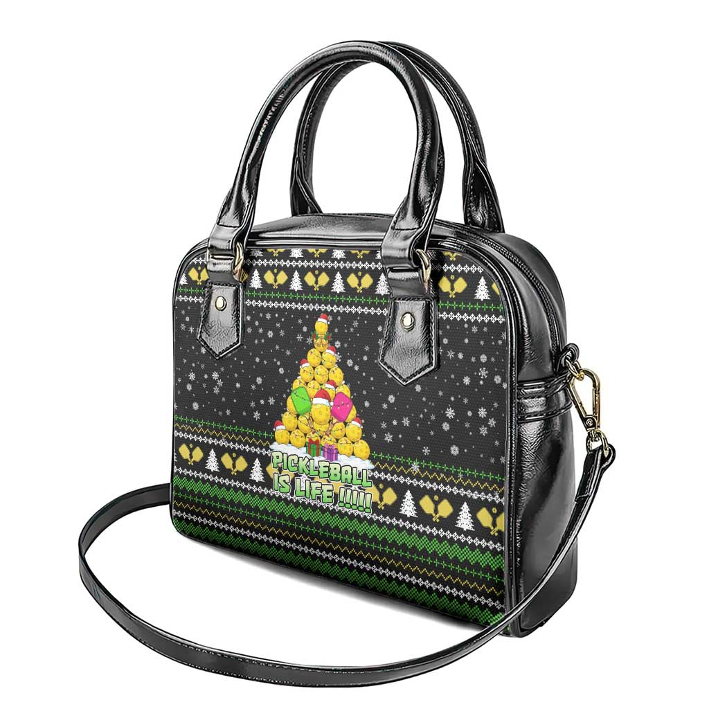 PickleBall Is Life Christmas Shoulder Handbag Xmas Holiday Patterns - Wonder Print Shop