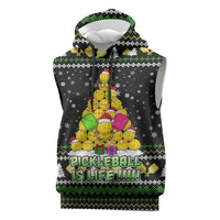 PickleBall Is Life Christmas Sleeveless Hoodie Xmas Holiday Patterns - Wonder Print Shop