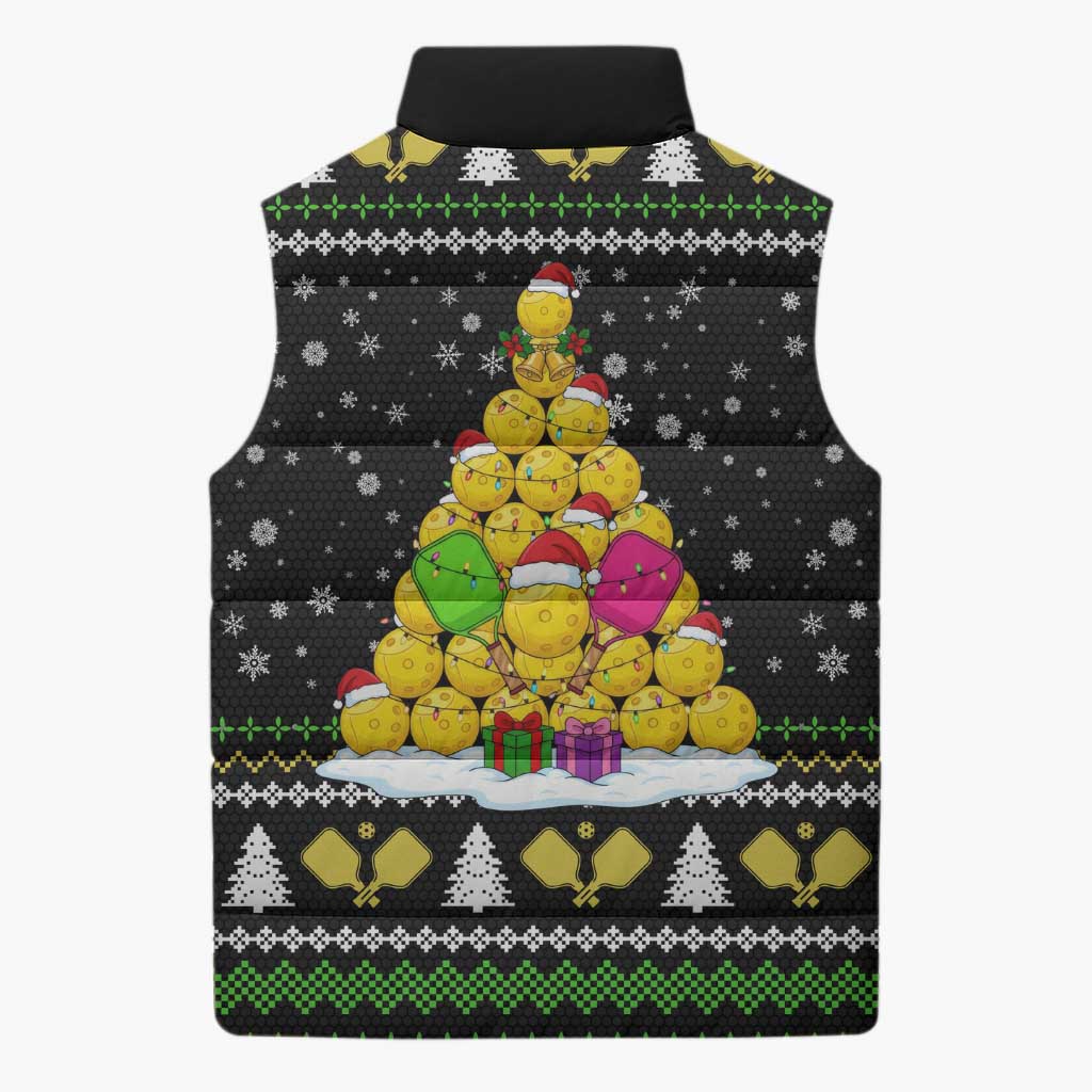PickleBall Is Life Christmas Sleeveless Puffer Jacket Xmas Holiday Patterns - Wonder Print Shop
