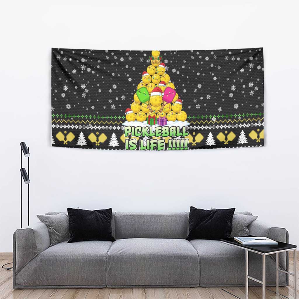PickleBall Is Life Christmas Tapestry Xmas Holiday Patterns - Wonder Print Shop