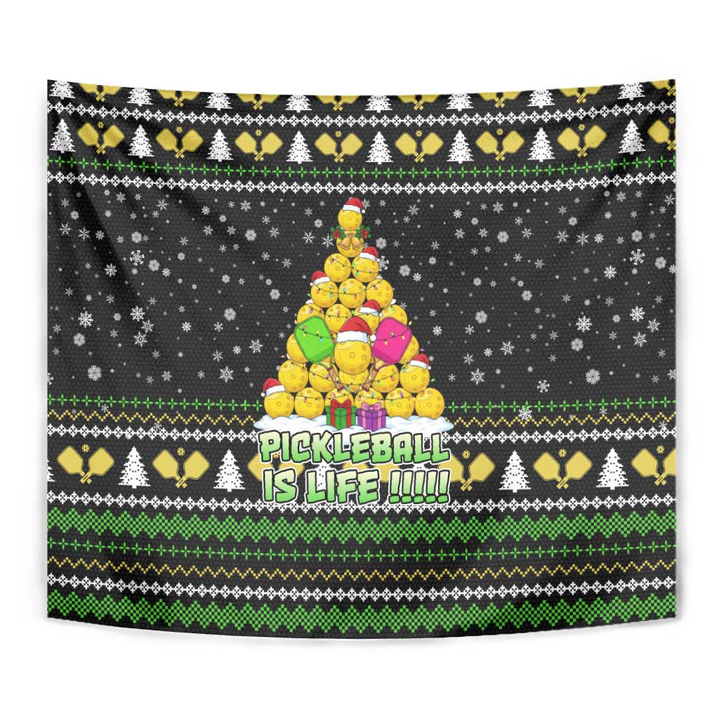 PickleBall Is Life Christmas Tapestry Xmas Holiday Patterns - Wonder Print Shop