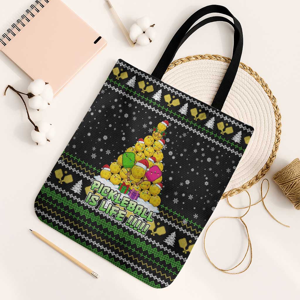 PickleBall Is Life Christmas Tote Bag Xmas Holiday Patterns - Wonder Print Shop