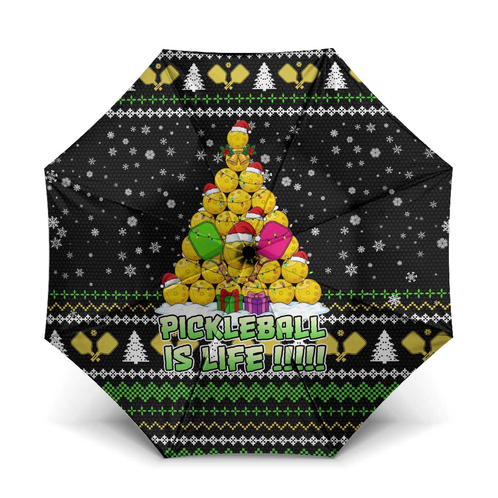 PickleBall Is Life Christmas Umbrella Xmas Holiday Patterns - Wonder Print Shop