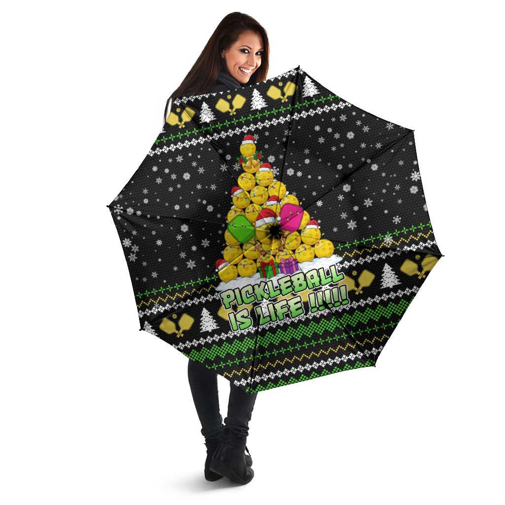 PickleBall Is Life Christmas Umbrella Xmas Holiday Patterns - Wonder Print Shop