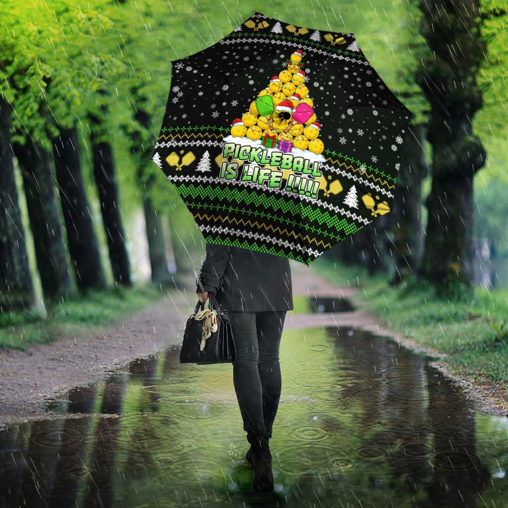 PickleBall Is Life Christmas Umbrella Xmas Holiday Patterns - Wonder Print Shop