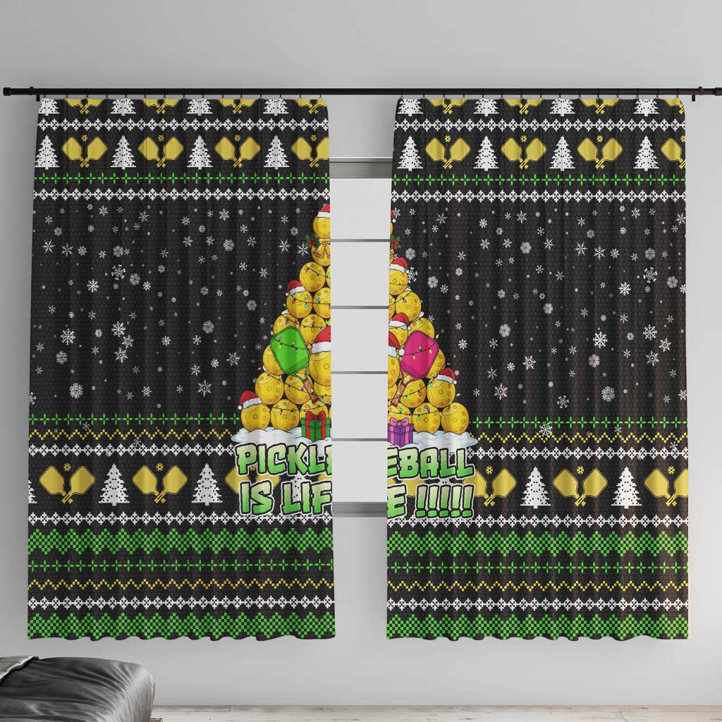 PickleBall Is Life Christmas Window Curtain Xmas Holiday Patterns - Wonder Print Shop