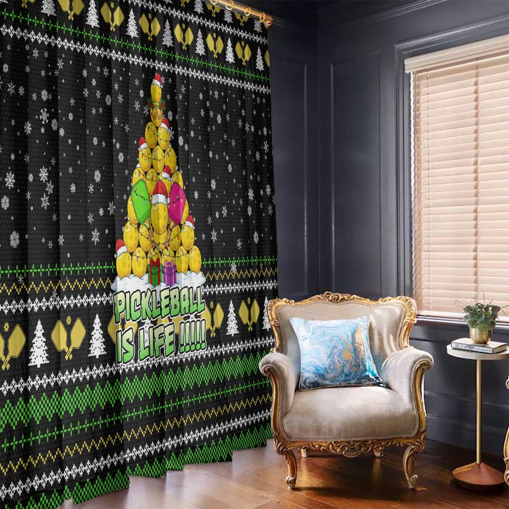 PickleBall Is Life Christmas Window Curtain Xmas Holiday Patterns - Wonder Print Shop