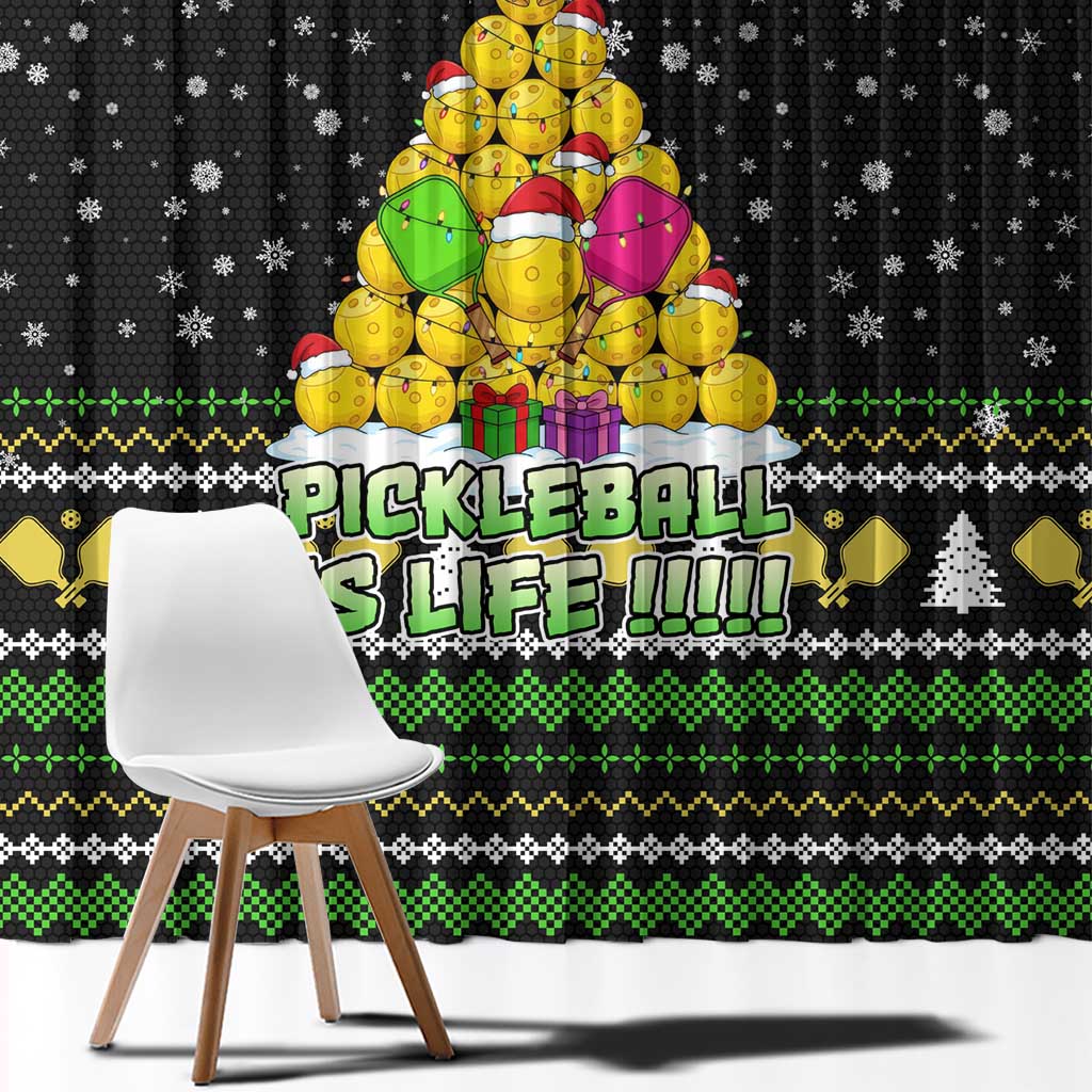 PickleBall Is Life Christmas Window Curtain Xmas Holiday Patterns - Wonder Print Shop