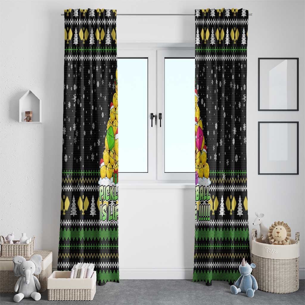 PickleBall Is Life Christmas Window Curtain Xmas Holiday Patterns - Wonder Print Shop