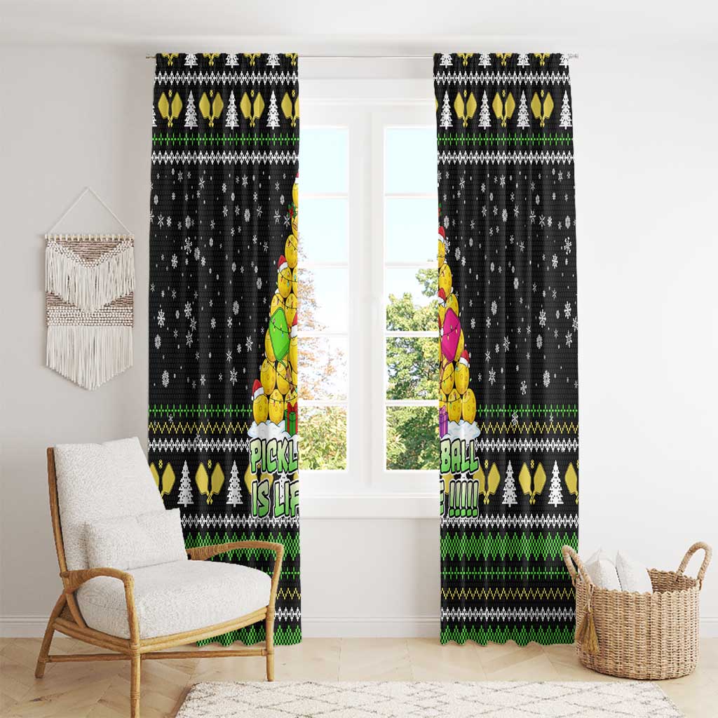 PickleBall Is Life Christmas Window Curtain Xmas Holiday Patterns - Wonder Print Shop