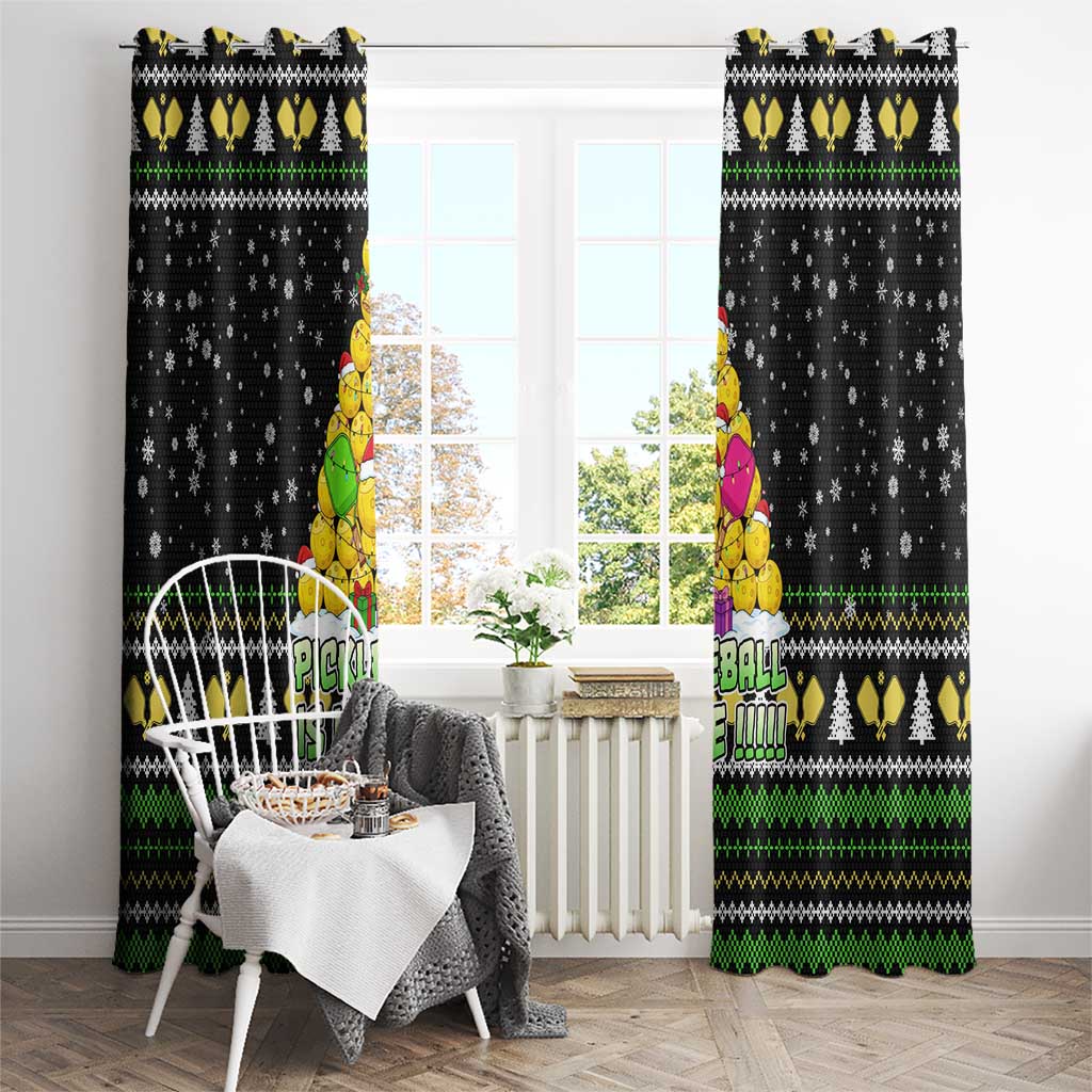 PickleBall Is Life Christmas Window Curtain Xmas Holiday Patterns - Wonder Print Shop
