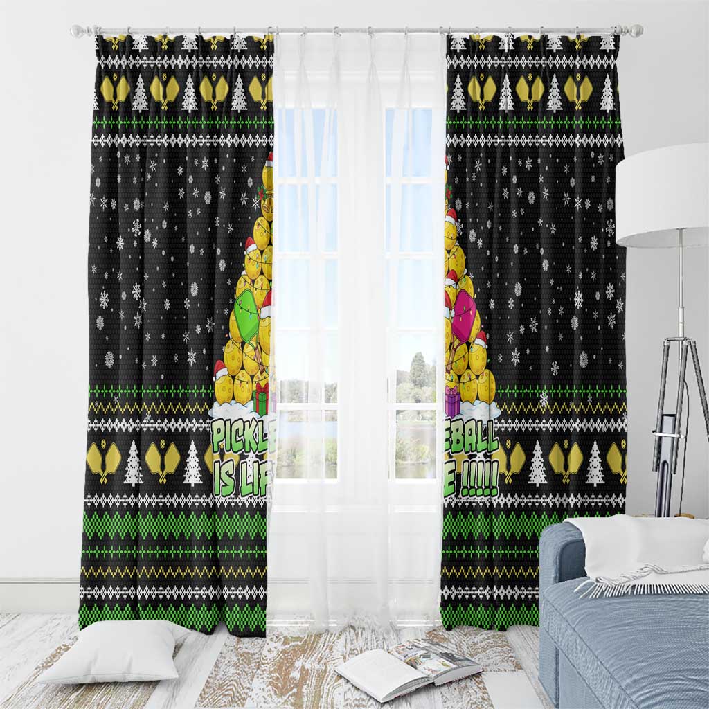 PickleBall Is Life Christmas Window Curtain Xmas Holiday Patterns - Wonder Print Shop