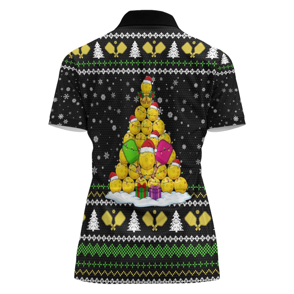 PickleBall Is Life Christmas Women Polo Shirt Xmas Holiday Patterns - Wonder Print Shop
