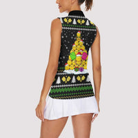 PickleBall Is Life Christmas Women Sleeveless Polo Shirt Xmas Holiday Patterns - Wonder Print Shop