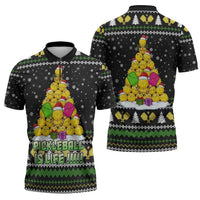 PickleBall Is Life Christmas Zipper Polo Shirt Xmas Holiday Patterns - Wonder Print Shop